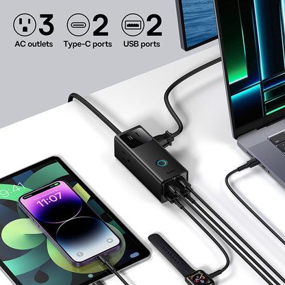 Baseus PowerCombo US elosztó, 3 x aljzat, fekete PSLA020101