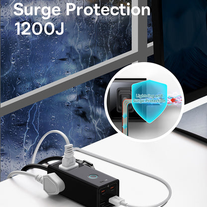 Baseus PowerCombo US elosztó, 3 x aljzat, fekete PSLA020101