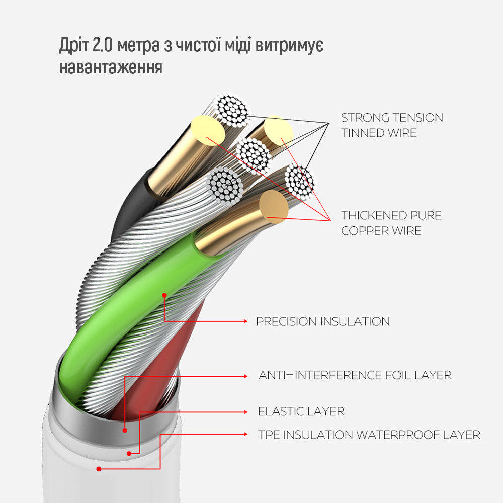 ColorWay hosszabbító, 6 x Schuko, fehér