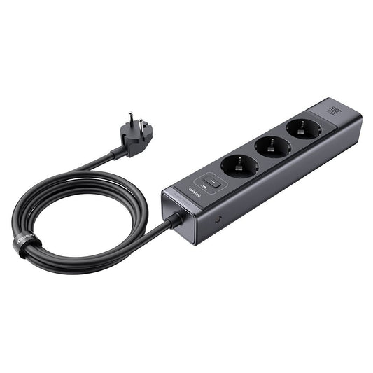 McDodo CH-0620 hosszabbító, 3 x Schuko - 1 x USB-A - 2 x USB-C, Fekete