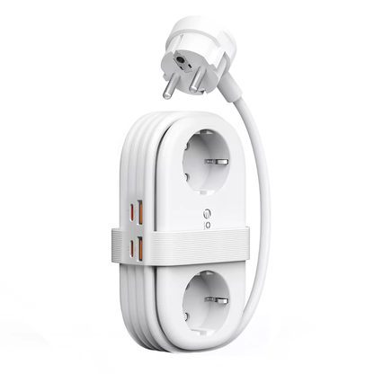 Orico AP3 hosszabbító, 2 x Schuko - 2 x USB-A - 2 x USB-C, Fehér