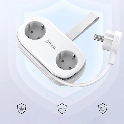 Orico AP3 hosszabbító, 2 x Schuko - 2 x USB-A - 2 x USB-C, Fehér