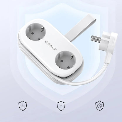 Orico APP Extension Cord, 2 x Schuko - 2 x USB-A - 1 x USB-C, White