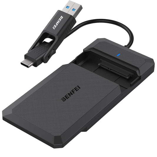 Benfei rack HDD / SSD SATA 2,5 hüvelykes, USB-A / USB-C UASP, fekete