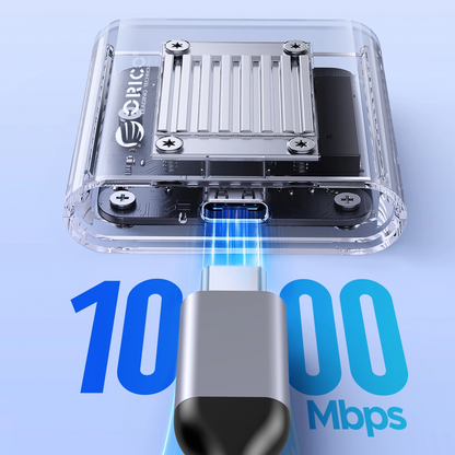 Orico TC20-M2-10G rack SSD M.2 NVMe 2230-hoz, átlátszó