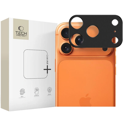 Tech-Protect Camalloy Fit+ hátsó kamera védőkeret Apple iPhone 17 Pro Max-hez, Alumínium, Fekete