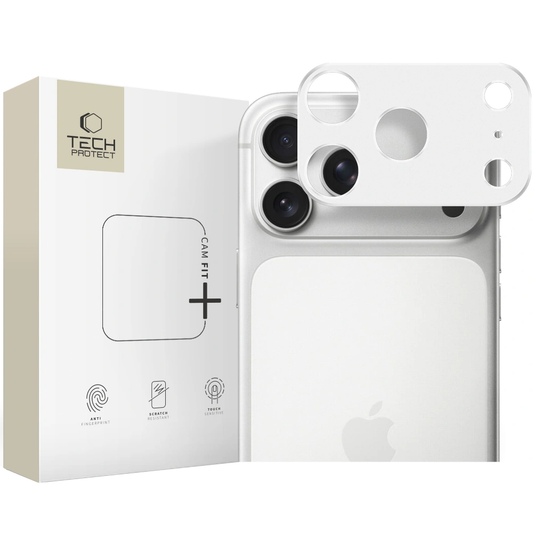 Tech-Protect Camalloy Fit+ Rear Camera Protection Frame for Apple iPhone 17 Pro, Aluminum, Silver