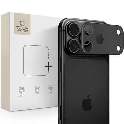 Tech-Protect Camalloy Fit+ hátlapi kamera védőkeret Apple iPhone 18 Pro-hoz, alumínium, fekete