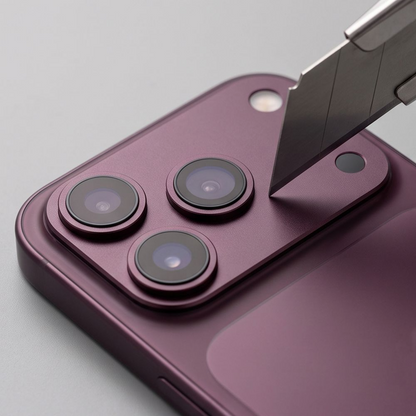 Tech-Protect Camalloy Fit+ hátlapi kameravédő keret Apple iPhone 18 Pro készülékhez, alumínium, bordó