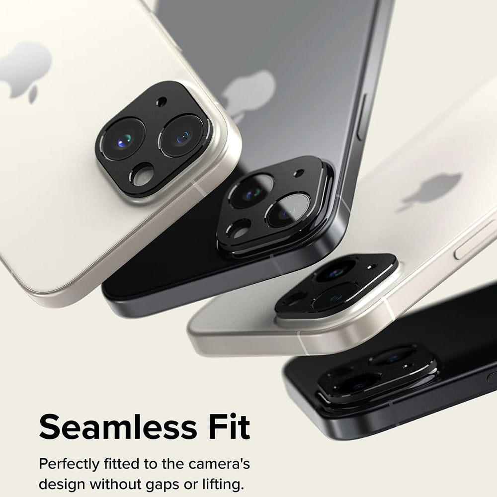 Ringke Styling hátsó kamera védőkeret Apple iPhone 15 Plus / 15-höz, Alumínium, Fekete