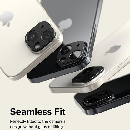 Ringke Styling hátsó kamera védőkeret Apple iPhone 15 Plus / 15-höz, Alumínium, Fekete