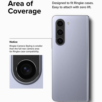 Ringke Styling hátlapi kamera védőkeret Samsung Galaxy Z Fold5 F946-hoz, Alumínium, Fekete