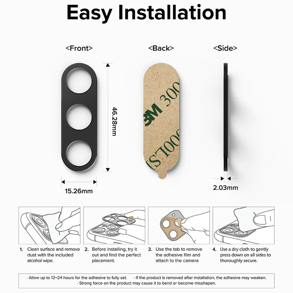 Ringke Styling hátlapi kamera védőkeret Samsung Galaxy Z Fold5 F946-hoz, Alumínium, Fekete