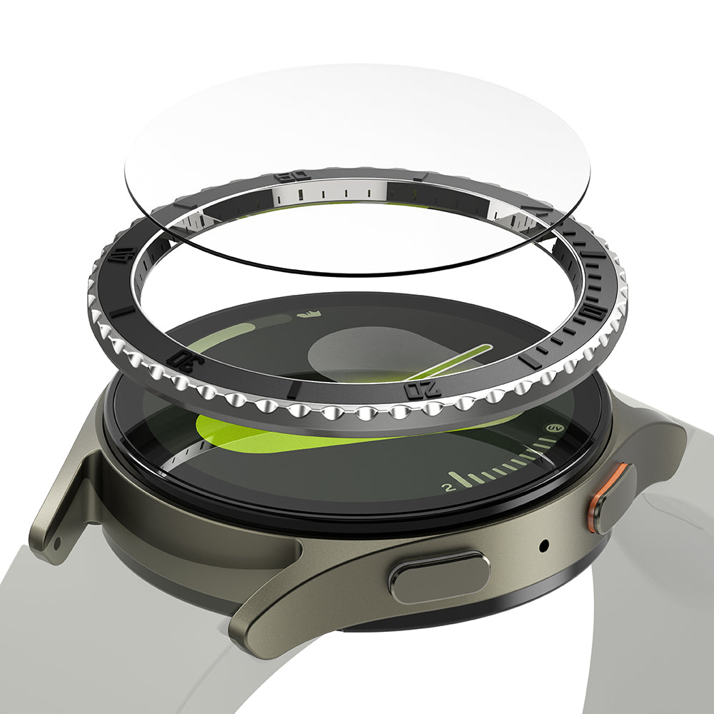 Ringke Premium Styling Védőkeret Samsung Galaxy Watch7 44mm-hez, 3-as Modell, Fekete