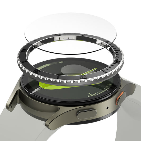 Ringke Premium Styling Védőkeret Samsung Galaxy Watch7 44mm-hez, 3-as Modell, Fekete