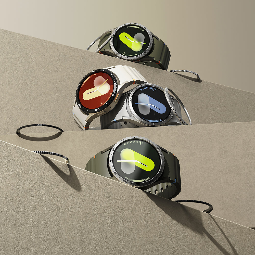 Ringke Styling Védőkeret Samsung Galaxy Watch7 40mm-hez, 5-ös Modell, Ezüst