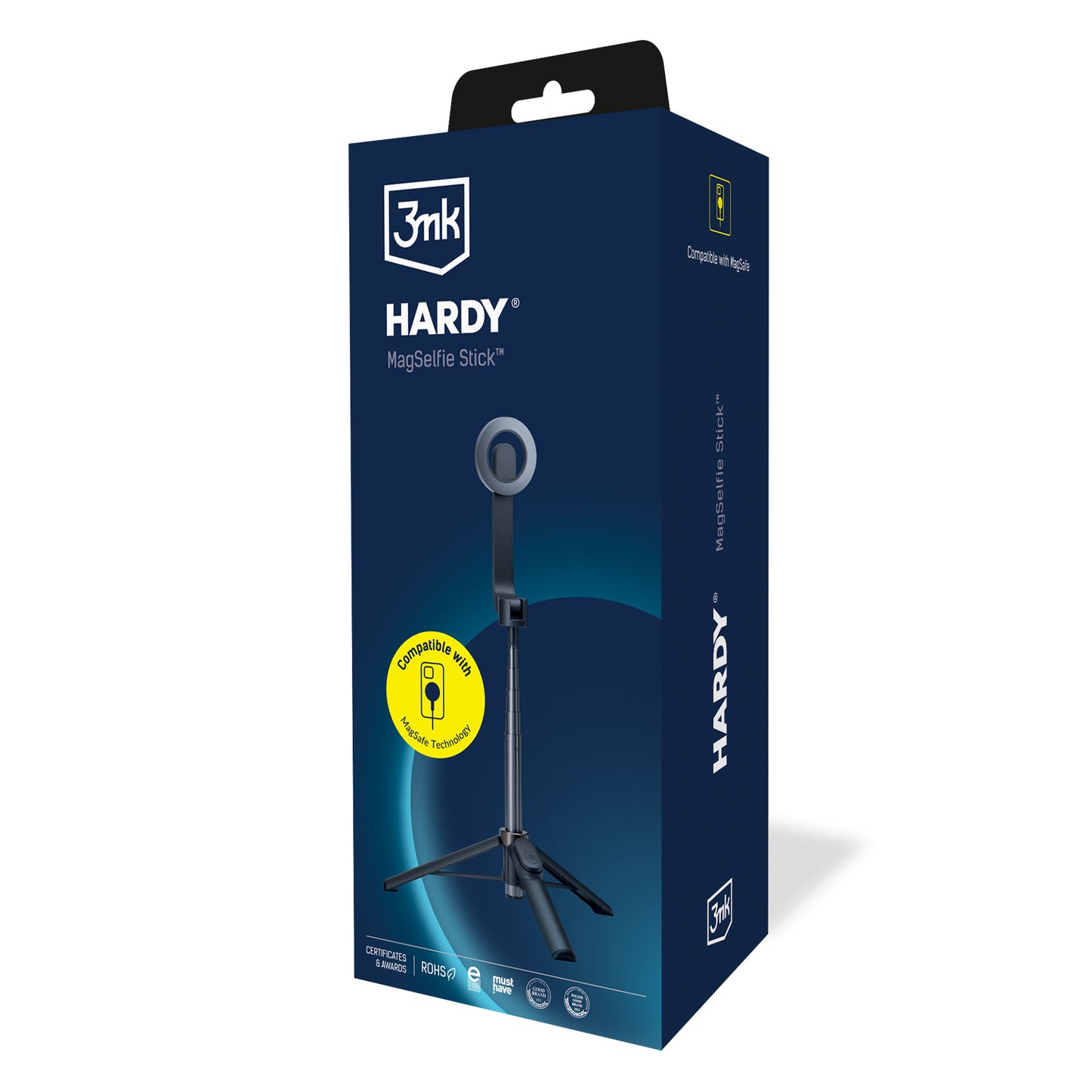 Selfie Stick Bluetooth 3MK Hardy MagSelfie, Univerzális, Fekete
