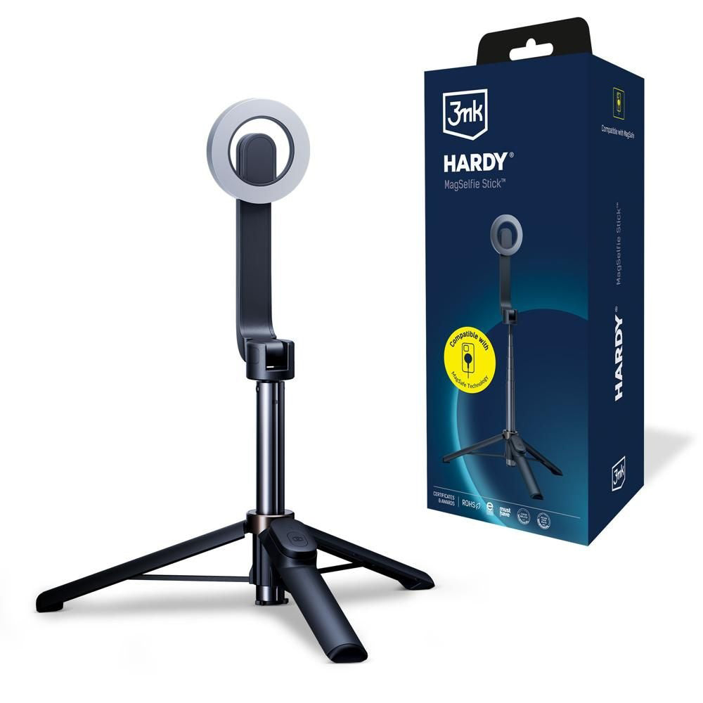 Selfie Stick Bluetooth 3MK Hardy MagSelfie, Univerzális, Fekete