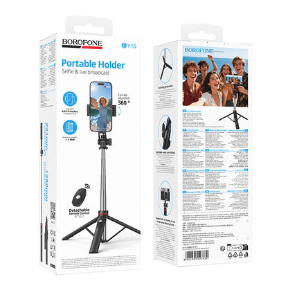 Borofone BY15 Throne Bluetooth szelfibot, 4,5 hüvelyk - 7 hüvelyk, Fekete