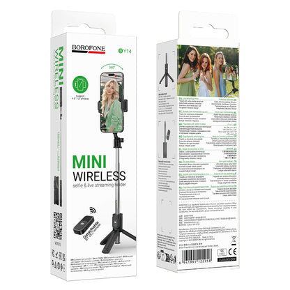 Borofone BY14 Graceful Bluetooth szelfibot, 4,5 hüvelyk - 7 hüvelyk, Fekete