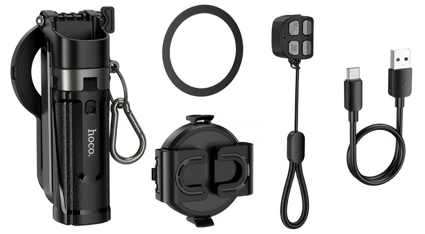 Selfie Stick Bluetooth HOCO K27 Pro, Univerzális, Fekete