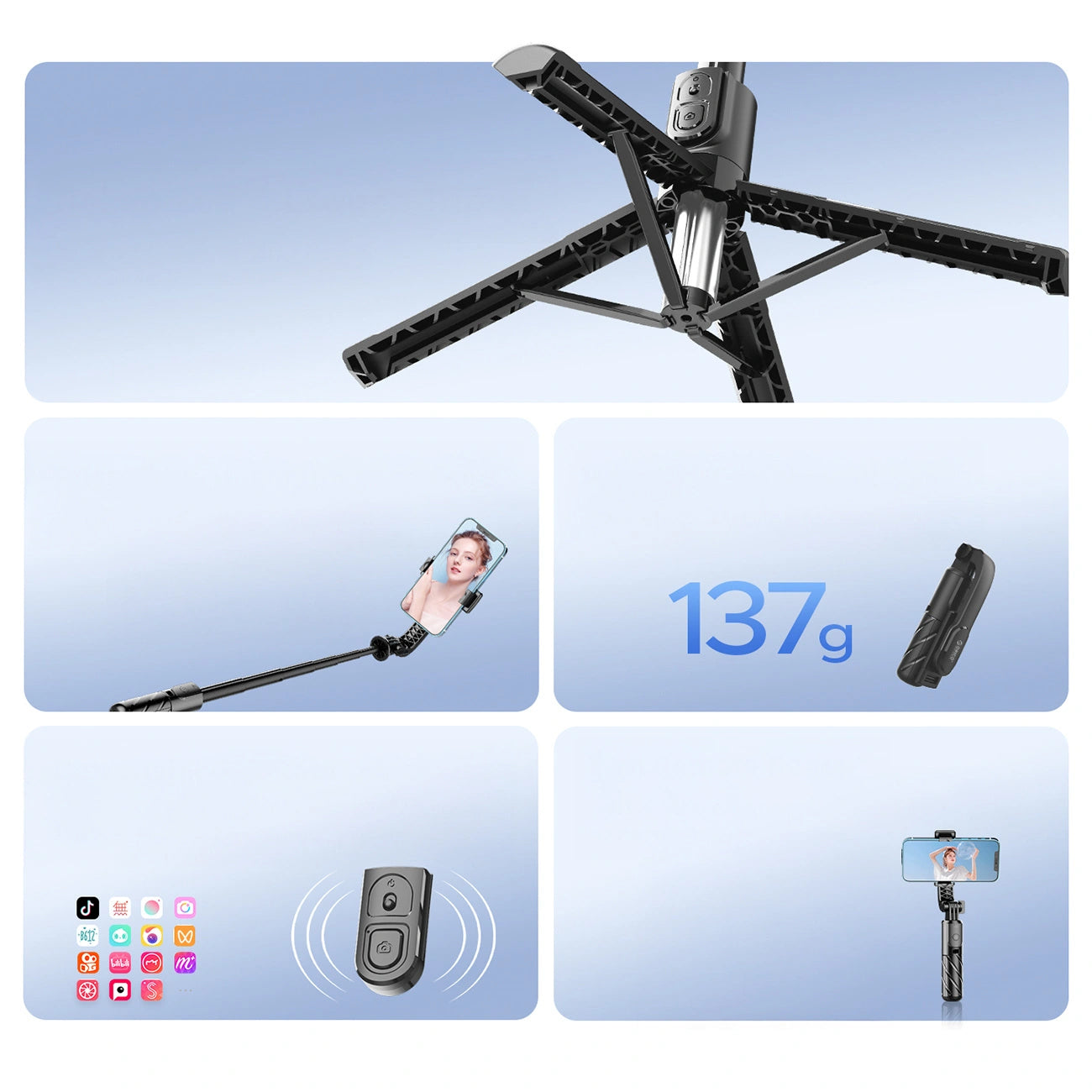 Orico SPV100 Bluetooth szelfibot, univerzális, fekete