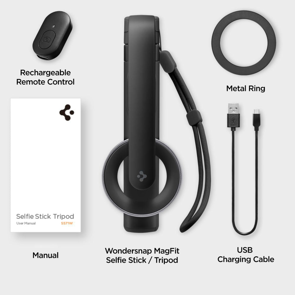 Selfie Stick Bluetooth Spigen S571W, Univerzális, Fekete