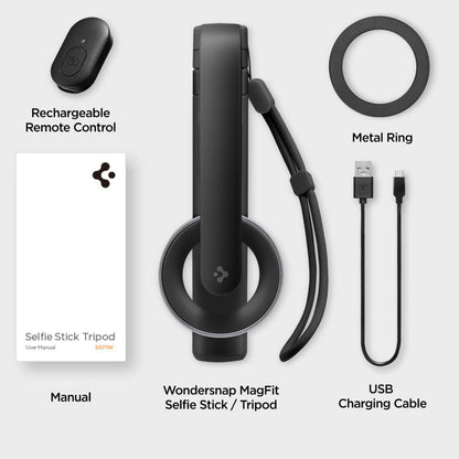 Selfie Stick Bluetooth Spigen S571W, Univerzális, Fekete