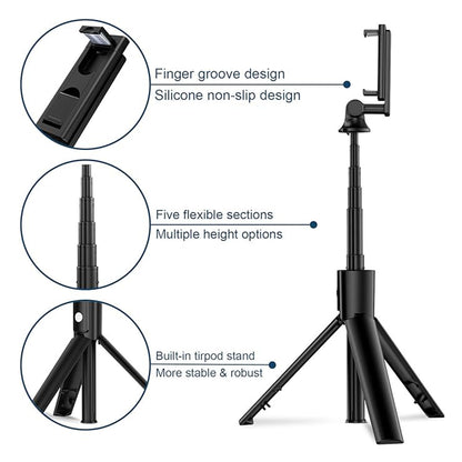 Selfie Stick Bluetooth Techsuit K22, Univerzális, Fekete
