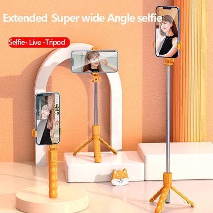 Selfie Stick Bluetooth Techsuit KT01, Univerzális, Narancssárga