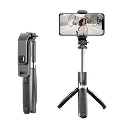 Selfie Stick Bluetooth Techsuit L02, Univerzális, Fekete