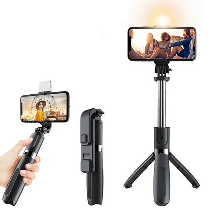 Selfie Stick Bluetooth Techsuit L02s, Univerzális, Fekete