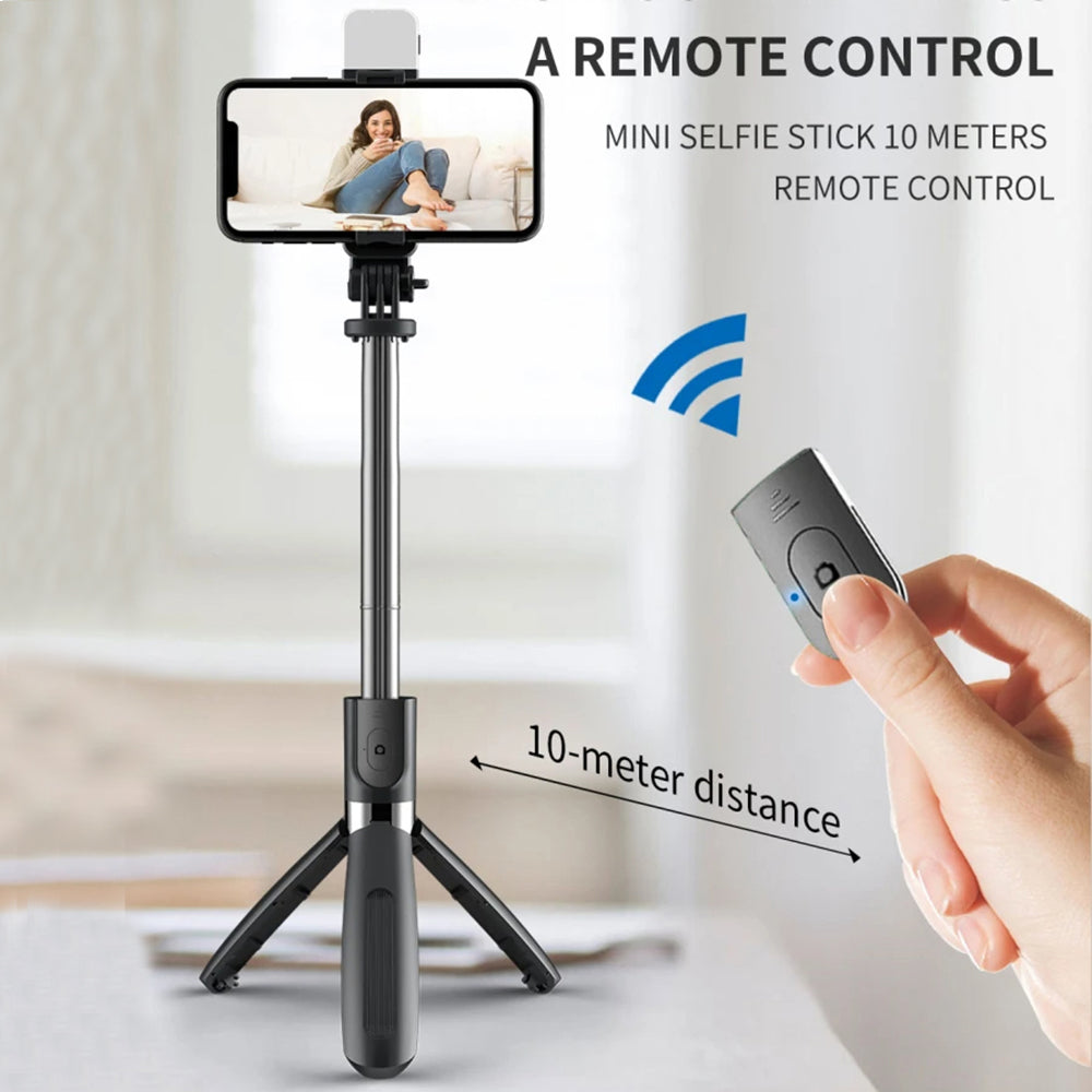 Selfie Stick Bluetooth Techsuit L02s, Univerzális, Fekete