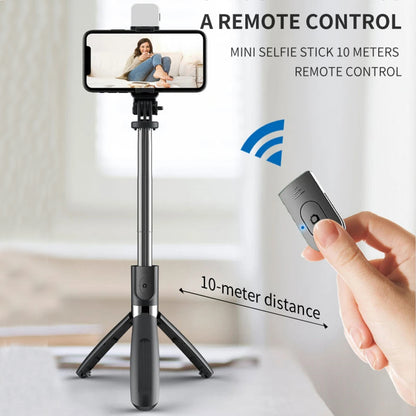 Selfie Stick Bluetooth Techsuit L02s, Univerzális, Fekete