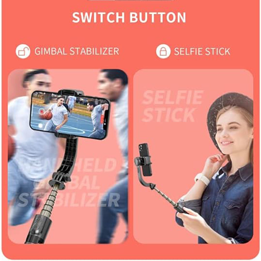 Selfie Stick Bluetooth Techsuit L08Mini, Univerzális, Fekete