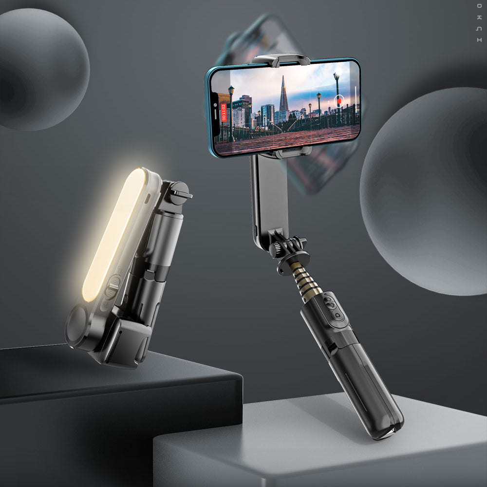 Gimbal Stabilizátor Bluetooth Techsuit L09 Gimbal, Univerzális, Fekete