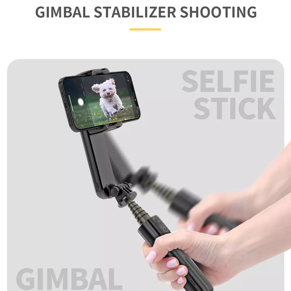 Gimbal Stabilizátor Bluetooth Techsuit L09 Gimbal, Univerzális, Fekete