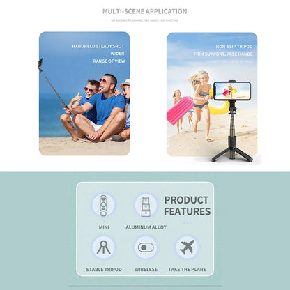 Selfie Stick Bluetooth Techsuit L10, Univerzális, Fekete