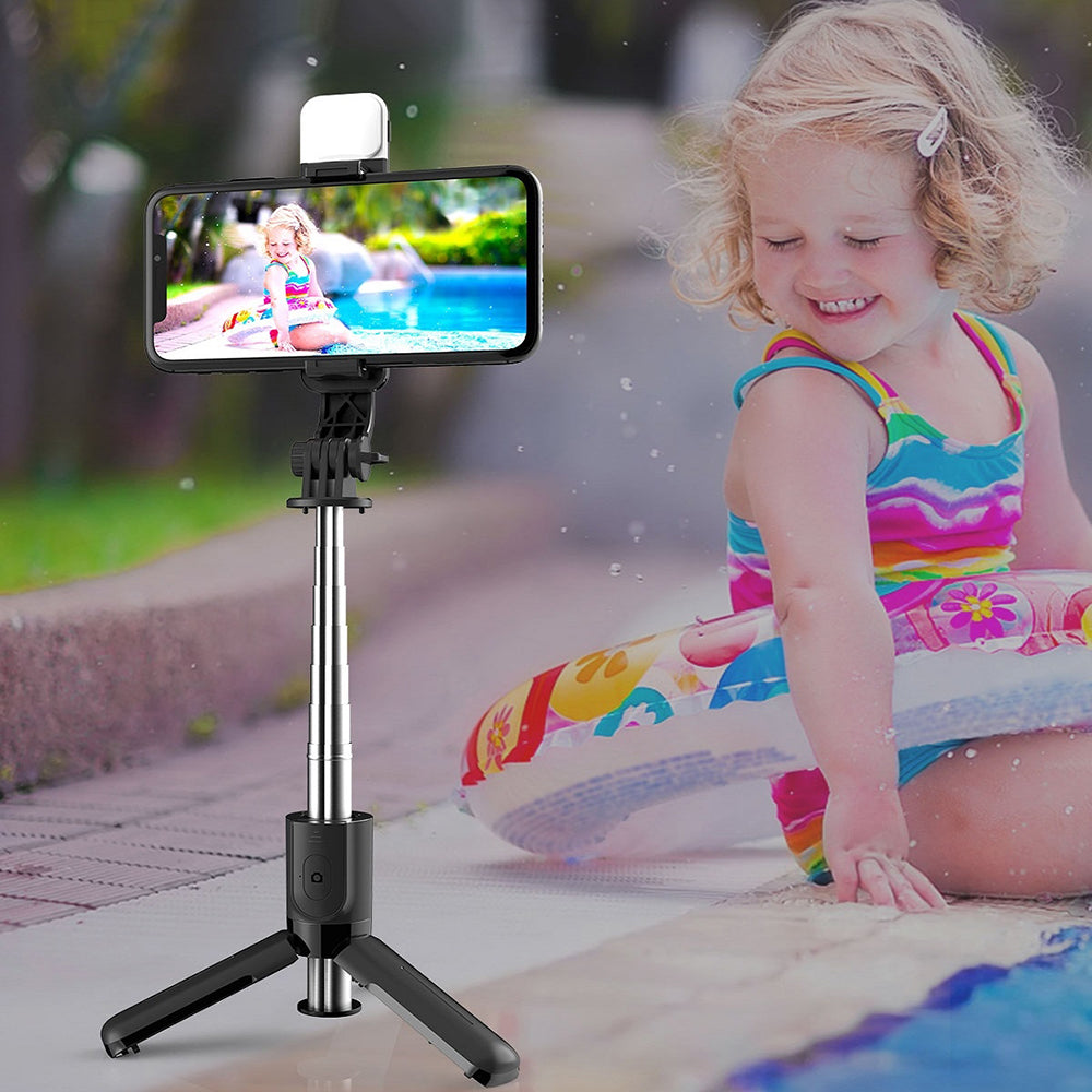 Selfie Stick Bluetooth Techsuit L11s, Univerzális, Fekete