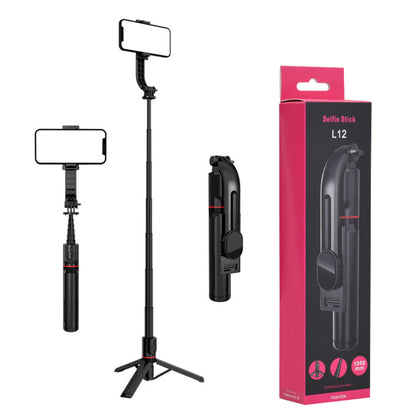 Selfie Stick Bluetooth Techsuit L12, Univerzális, Fekete