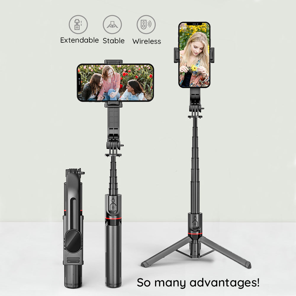 Selfie Stick Bluetooth Techsuit L12, Univerzális, Fekete