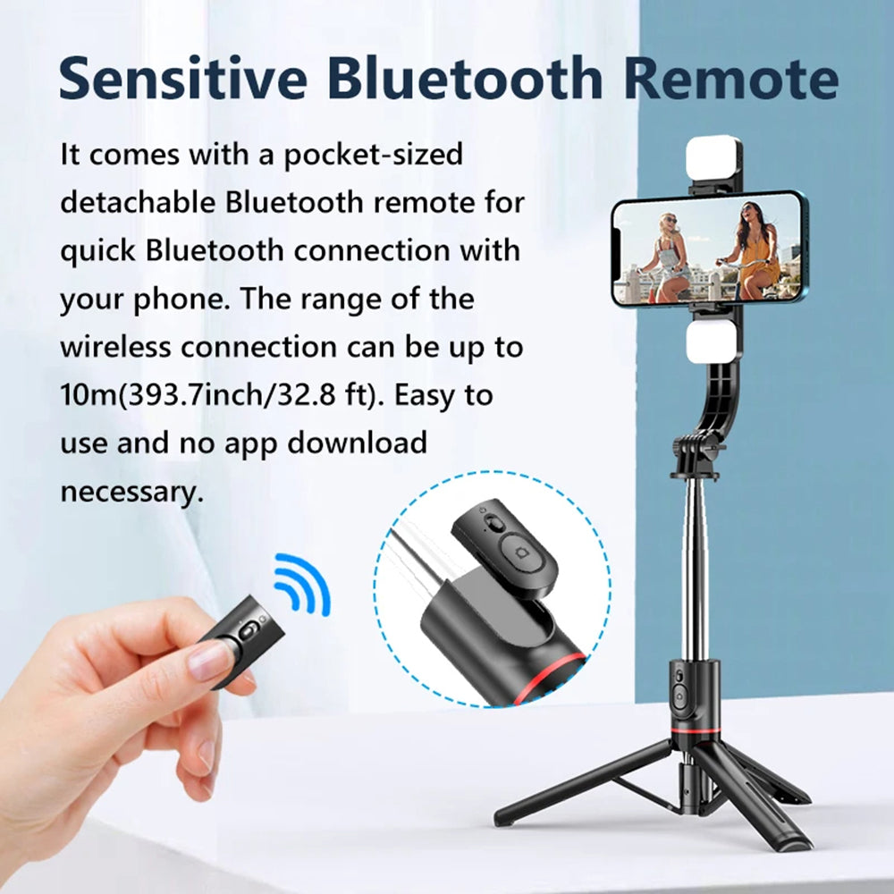 Selfie Stick Bluetooth Techsuit L13d, Univerzális, Fekete