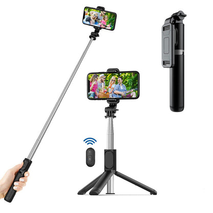 Selfie Stick Bluetooth Techsuit Q01, Univerzális, Fekete