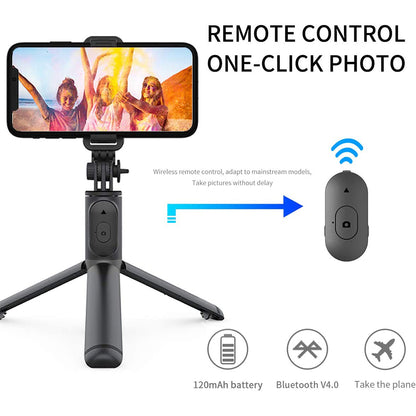 Selfie Stick Bluetooth Techsuit Q01, Univerzális, Fekete