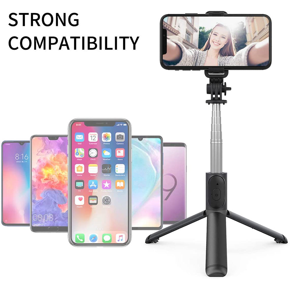 Selfie Stick Bluetooth Techsuit Q01, Univerzális, Fekete