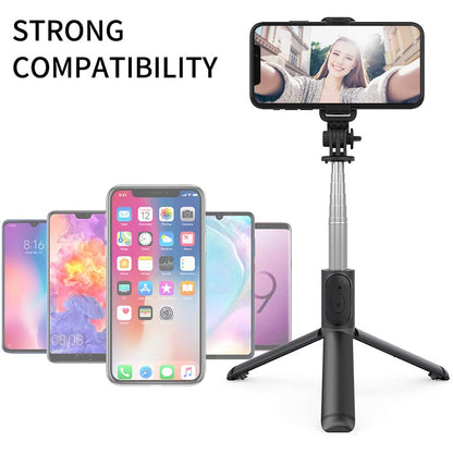 Selfie Stick Bluetooth Techsuit Q01, Univerzális, Fekete