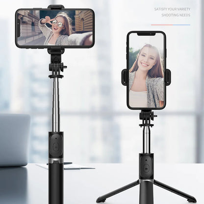 Selfie Stick Bluetooth Techsuit Q02, Univerzális, Fekete