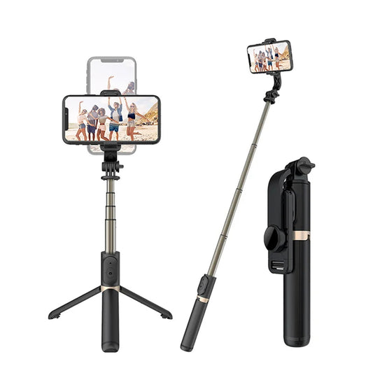 Selfie Stick Bluetooth Techsuit Q03, Univerzális, Fekete
