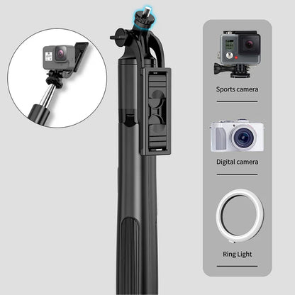 Selfie Stick Bluetooth Techsuit Q05, Univerzális, Fekete