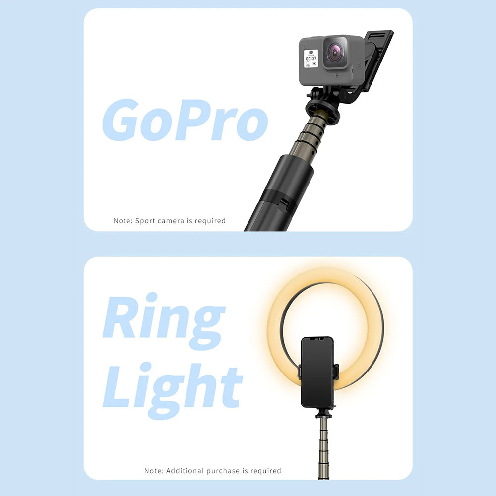 Selfie Stick Bluetooth Techsuit Q06, Univerzális, Fekete